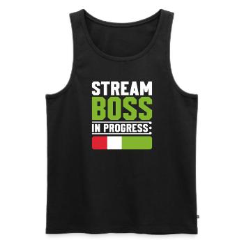 Gaming Streamer Streaming en direct Gamer Content - Débardeur bio Premium Homme - noir - Devant - Michal (187cm)
