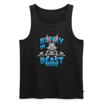 Fitness Bunny Fitness -entraînement Lapin Musculation - Débardeur bio Premium Homme - noir - Devant - AI Model Male 178 light (178cm)
