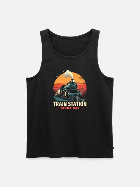 Train Ride -locomotive Adventure - Men's Premium Organic Tank Top - black