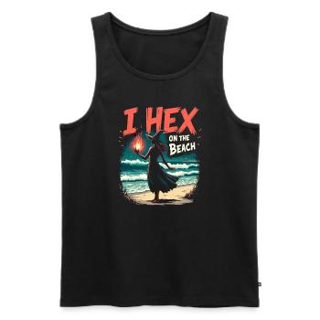 Été, Sorcières, Plage, Sorcière, Esthétique, Soleil, Magie - Débardeur bio Premium Homme - noir - Devant - AI Model Male 178 light (178cm)