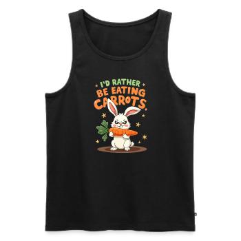 Lapin Conception d’animaux sarcastiques - Débardeur bio Premium Homme - noir - Devant - AI Model Male 178 light (178cm)