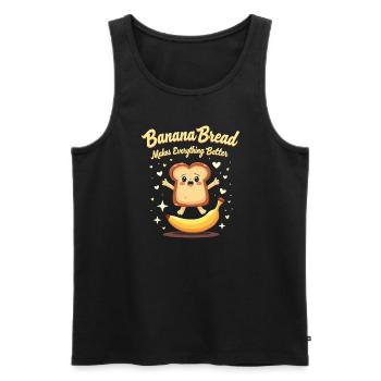 Banana Bread Lover Baking Enthusiast Cozy - Men's Premium Organic Tank Top - black - Front - Michal (187cm)