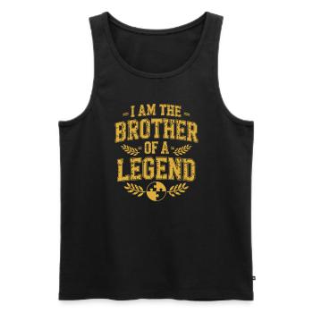 Autism siblings - Men's Premium Organic Tank Top - black - Front - AI Model Male 178 light (178cm)