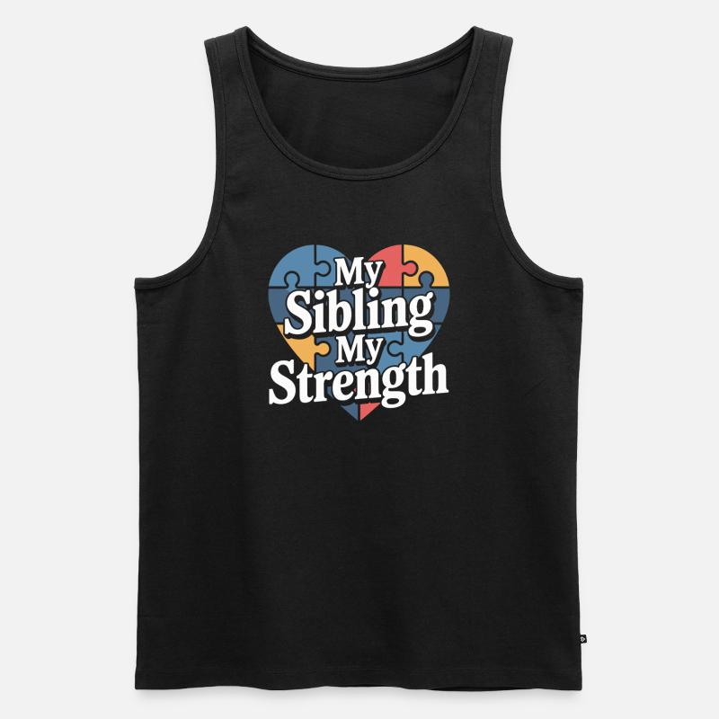 Autismus -geschwister - Männer Premium Bio Tank Top - Schwarz