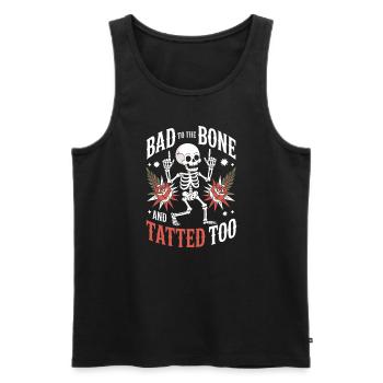 Des personnes âgées tatouées vieillissant fièrement, - Débardeur bio Premium Homme - noir - Devant - AI Model Male 178 light (178cm)