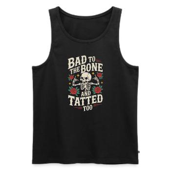 Des personnes âgées tatouées vieillissant fièrement, - Débardeur bio Premium Homme - noir - Devant - AI Model Male 178 light (178cm)