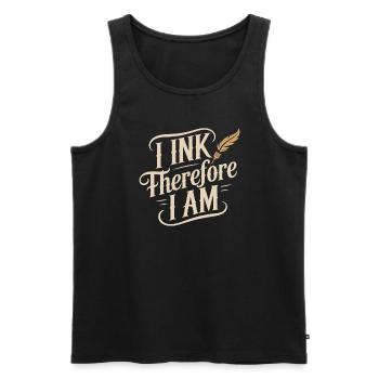 Des personnes âgées tatouées vieillissant fièrement, - Débardeur bio Premium Homme - noir - Devant - AI Model Male 178 light (178cm)