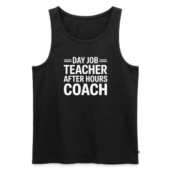 Teacher, Coach, Dual Role, Mentor, Sports, - Men's Premium Organic Tank Top - black - Front - Michal (187cm)