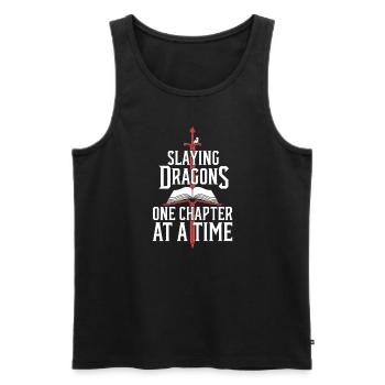Fantasy Book Reader Magical Story Lover - Men's Premium Organic Tank Top - black - Front - Michal (187cm)