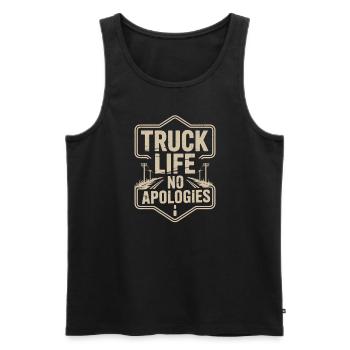Women In Trucking Female Trucker Pride - Débardeur bio Premium Homme - noir - Devant - AI Model Male 178 light (178cm)