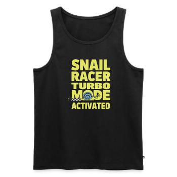 Snail Racing -enthusiast Coureur lent et régulier - Débardeur bio Premium Homme - noir - Devant - Michal (187cm)