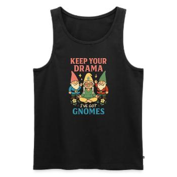 Garten Zwerg Oma: Eigenwilliger Gnomecore, - Männer Premium Bio Tank Top - Schwarz - Vorne - AI Model Male 178 light (178cm)