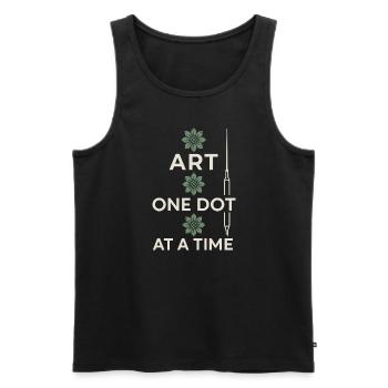 Handbeschwerter Stick- Und Stocher-künstler Diy - Männer Premium Bio Tank Top - Schwarz - Vorne - Michal (187cm)
