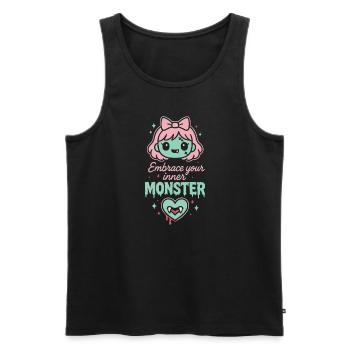 Kawaii Horreur Effrayant Mignon Pastel Goth Doux Effrayant - Débardeur bio Premium Homme - noir - Devant - Michal (187cm)