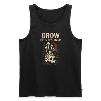 Mushroom Skull Gothic Botanical Dark Cottagecore - Männer Premium Bio Tank Top - Schwarz - Vorne - AI Model Male 178 light (178cm)