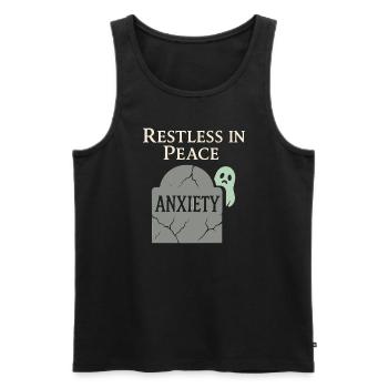 Sad Ghost Ghost Humor Fear Fear Ghost Psychic - Men's Premium Organic Tank Top - black - Front - AI Model Male 178 light (178cm)