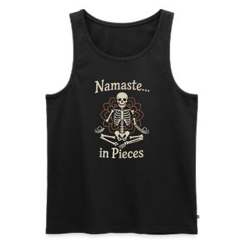 Skeleton Yoga Meditating Skeleton Goth Yoga Humor - Männer Premium Bio Tank Top - Schwarz - Vorne - AI Model Male 178 light (178cm)