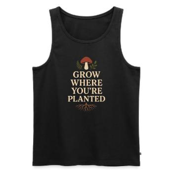 Pilzliebhaber Cottagecore Ästhetische Natur Hexe - Männer Premium Bio Tank Top - Schwarz - Vorne - Michal (187cm)
