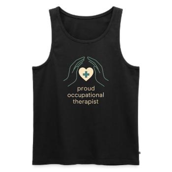 ergothérapeute ot Gift Healthcare Reha - Débardeur bio Premium Homme - noir - Devant - Michal (187cm)