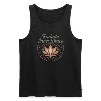 Boho Yoga Cadeau spirituel pour les yogis conscients - Débardeur bio Premium Homme - noir - Devant - AI Model Male 178 light (178cm)