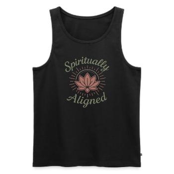 Boho Yoga Cadeau spirituel pour les yogis conscients - Débardeur bio Premium Homme - noir - Devant - AI Model Male 178 light (178cm)