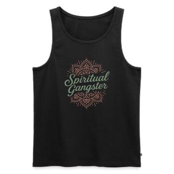 Boho Yoga Cadeau spirituel pour les yogis conscients - Débardeur bio Premium Homme - noir - Devant - AI Model Male 178 light (178cm)