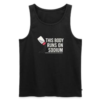 Amateur de sel Sodium Dependent Nacl Meme - Débardeur bio Premium Homme - noir - Devant - Michal (187cm)