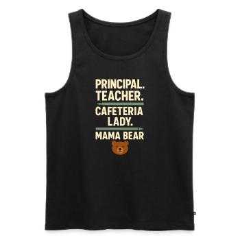 Homeschool Mom Mama Bear Homeschooling Geschenk - Männer Premium Bio Tank Top - Schwarz - Vorne - Michal (187cm)