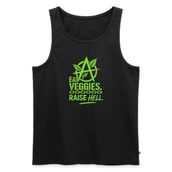 Vegan Punk Rebell Vegan Vegan Anarchist Vegan - Männer Premium Bio Tank Top - Schwarz - Vorne - AI Model Male 178 light (178cm)