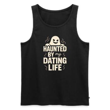 Ghostly breakup-humor-dating-mistake-single - Men's Premium Organic Tank Top - black - Front - AI Model Male 178 light (178cm)