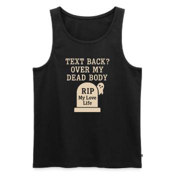Ghostly breakup-humor-dating-mistake-single - Men's Premium Organic Tank Top - black - Front - AI Model Male 178 light (178cm)