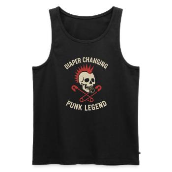 Punk Dad Alternatif Paternité Rebelle - Débardeur bio Premium Homme - noir - Devant - AI Model Male 178 light (178cm)