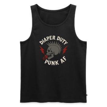 Punk Dad Alternatif Paternité Rebelle - Débardeur bio Premium Homme - noir - Devant - AI Model Male 178 light (178cm)