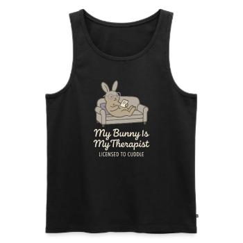 Bunny Mom Rabbit Rescue Adopt, Buy - Men's Premium Organic Tank Top - black - Front - Michal (187cm)