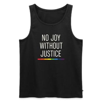 Queer Pride Queer Joy Lgbtq+ Affirmation Trans - Men's Premium Organic Tank Top - black - Front - Michal (187cm)