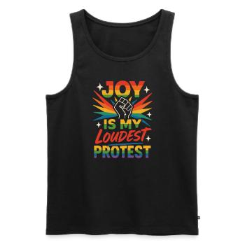 Queer Pride Queer Joy Lgbtq+ Affirmation Trans - Men's Premium Organic Tank Top - black - Front - Michal (187cm)