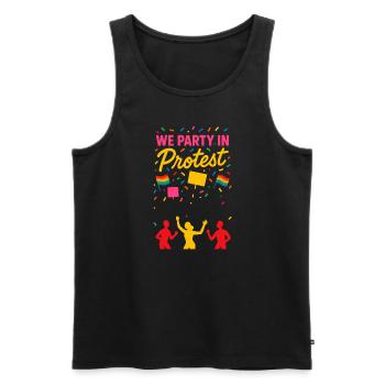 Queer Pride Queer Joy Lgbtq+ Affirmation Trans - Men's Premium Organic Tank Top - black - Front - Michal (187cm)