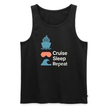 Cruise Addict Funny Cruise Loyalty Ocean - Débardeur bio Premium Homme - noir - Devant - AI Model Male 178 light (178cm)