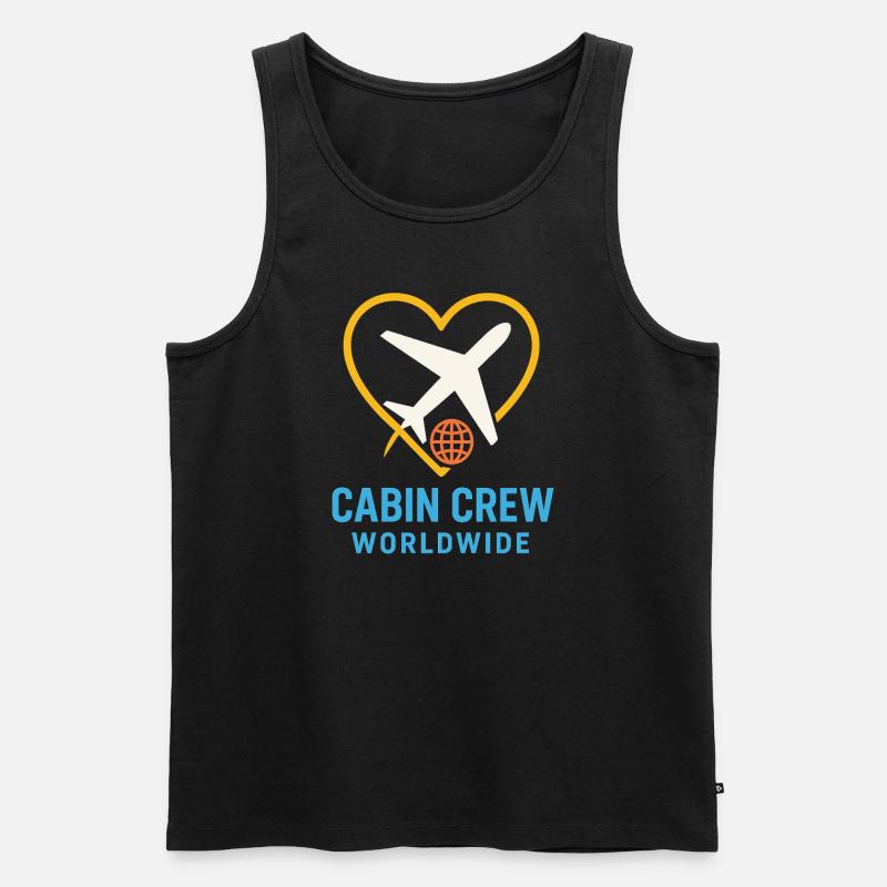 Flugbegleiter Kabinencrew Leben Luftfahrt - Männer Premium Bio Tank Top - Schwarz