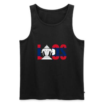 Awesome Airavata Three Headed Elephant Laos Flag - Men's Premium Organic Tank Top - black - Front - AI Model Male 178 light (178cm)