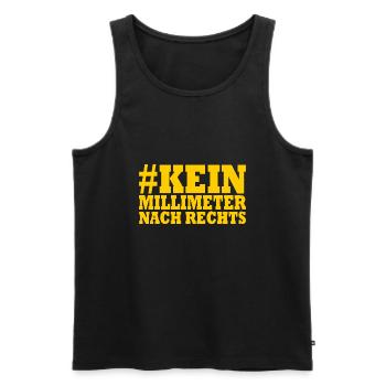 kein millimeter nach rechts - Männer Premium Bio Tank Top - Schwarz - Vorne - Michal (187cm)