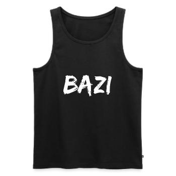 BAZI bayrischer Ausdruck - Männer Premium Bio Tank Top - Schwarz - Vorne - AI Model Male 178 light (178cm)
