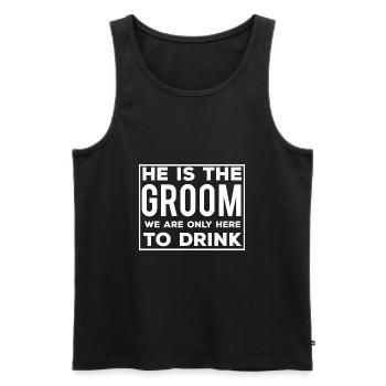 Ich bin der Bräutigam -Matching -Set Triple Funnle - Männer Premium Bio Tank Top - Schwarz - Vorne - AI Model Male 178 light (178cm)