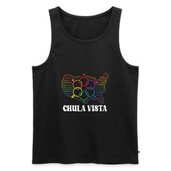 Chula Vista Pride Month Pride Flag LGBT Community - Männer Premium Bio Tank Top - Schwarz - Vorne - AI Model Male 178 light (178cm)