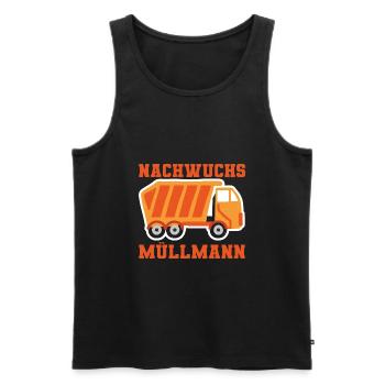 Nachwuchs Müllmann Müllfahrzeug Müllabfuhr - Männer Premium Bio Tank Top - Schwarz - Vorne - Michal (187cm)