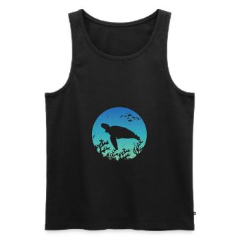 Turtle sea turtle conservation gift - Men's Premium Organic Tank Top - black - Front - AI Model Male 178 light (178cm)