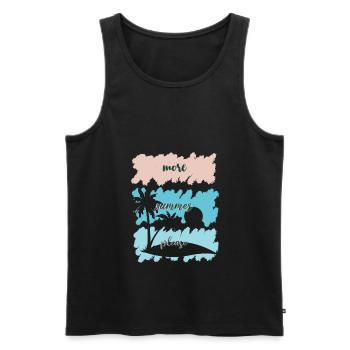 Sommer - Männer Premium Bio Tank Top - Schwarz - Vorne - Michal (187cm)