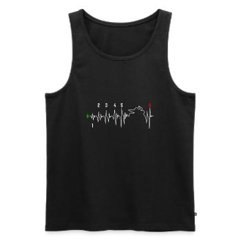 Motorcycle Heartbeat Motorcyclist Racing Machine - Men's Premium Organic Tank Top - black - Front - AI Model Male 178 light (178cm)