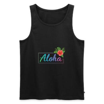 Hawaii Surf Mahalo Aloha USA île de Maui cadeau - Débardeur bio Premium Homme - noir - Devant - Michal (187cm)