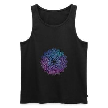Reiki Mandala Spirituelle guérison Chakra Méditation - Débardeur bio Premium Homme - noir - Devant - Michal (187cm)